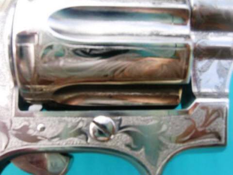 Close-up of the right side cylinder on the 1950 Colt Detective Special