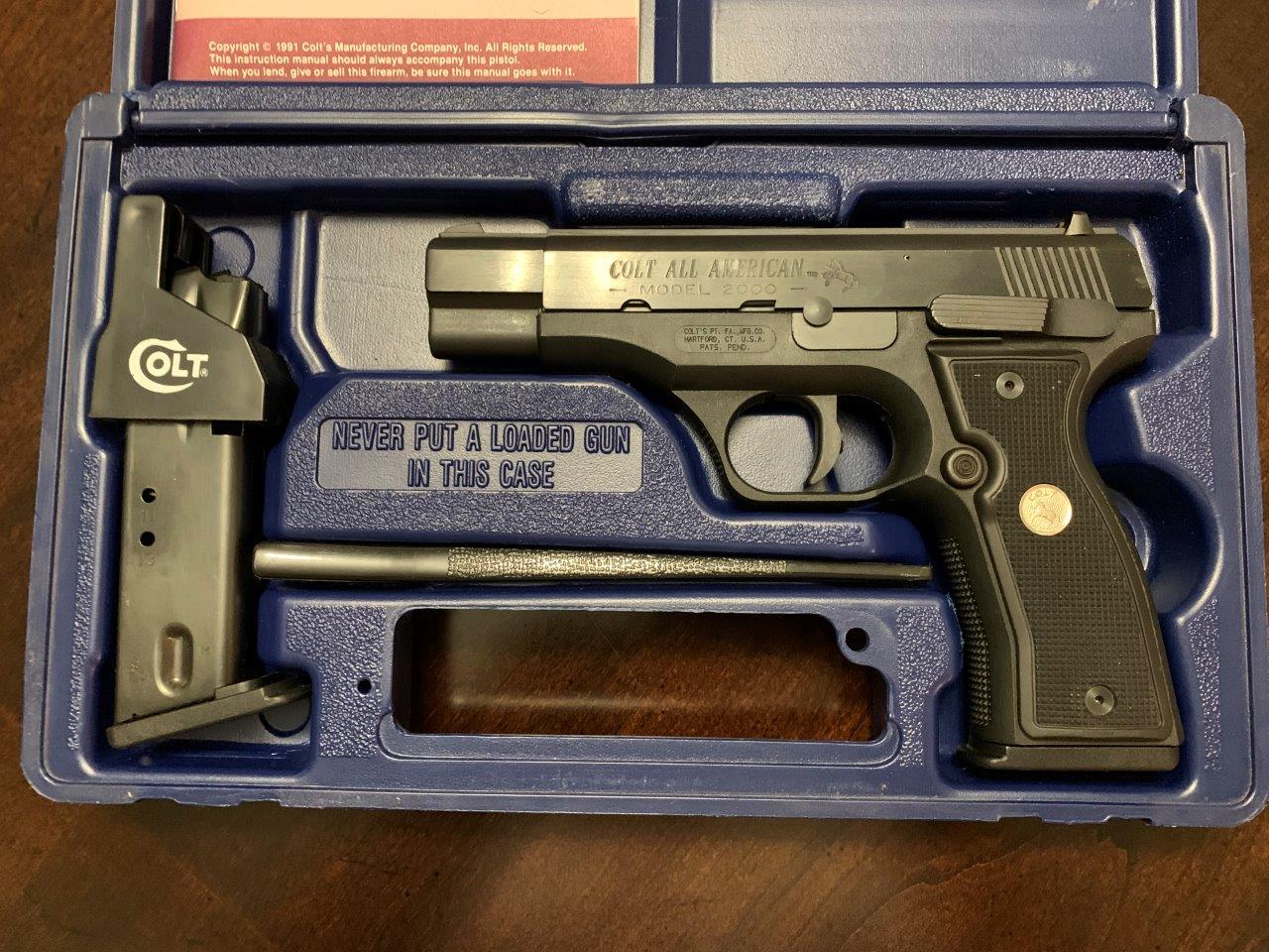 Colt All American Model 2000 9mm pistol