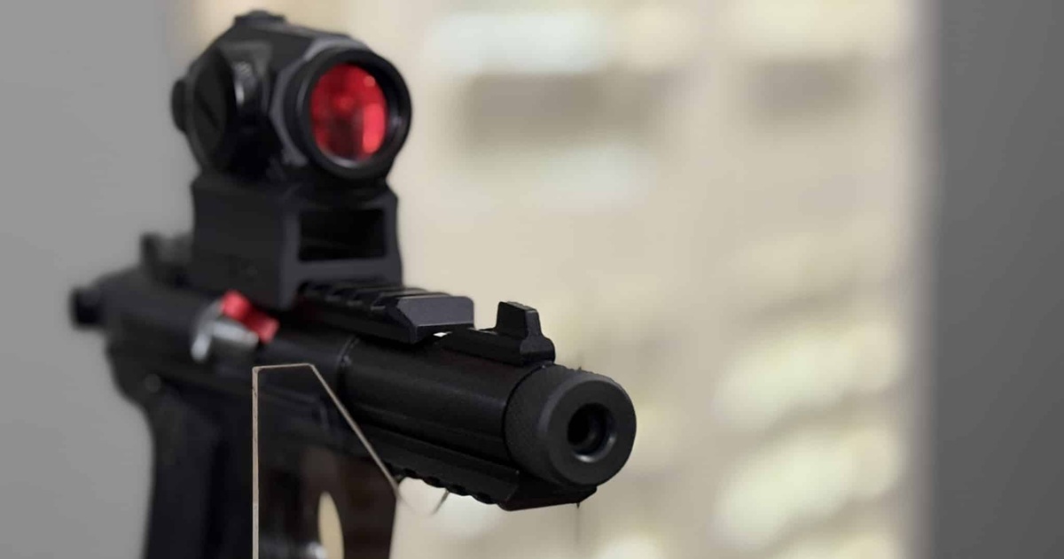 Ruger Mark .22 pistol with SIG Sauer ROMEO5 red dot sight
